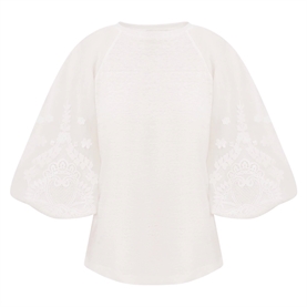 Zimmermann Lace Trim Lantern Sleeve T-shirt, Ivory